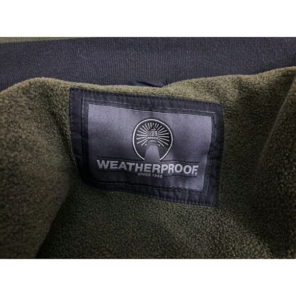 Weatherproof Vintage Bomber Jacket Men's XL Black Fleece Lined Coat Harrington - Picture 2 of 9